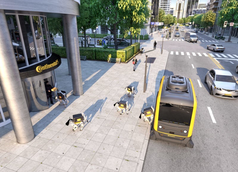 This robot delivery dog will hitch a ride in a driverless car to deliver your packages