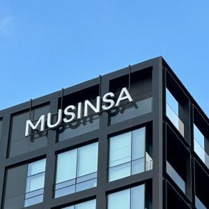 Musinsa sign on the building at Seongsu